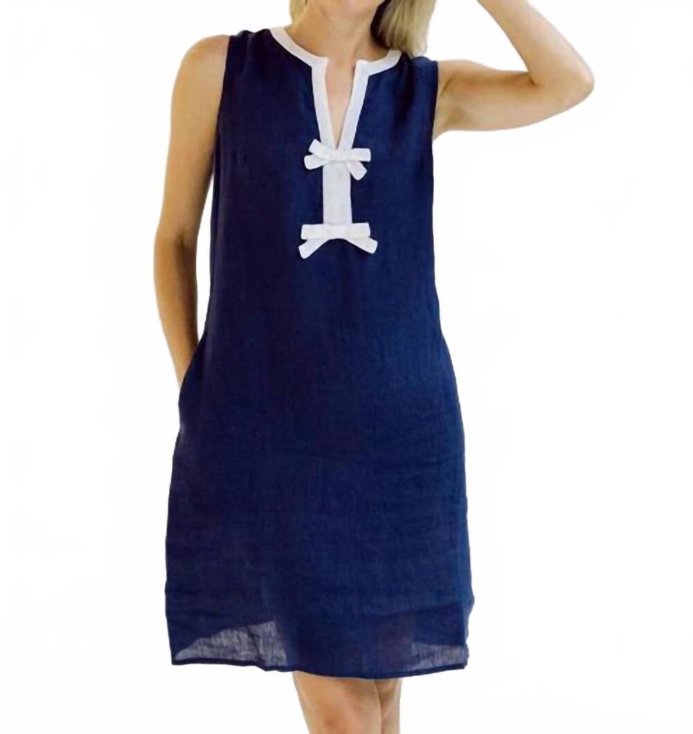 NEW NAVYBLEU erin dress in navy bow